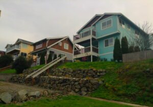 Houses on a hillside in Tacoma's Eastside neighborhood