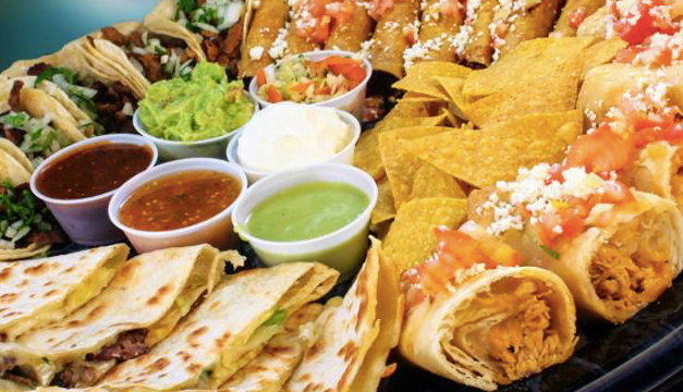 A platter of food at Antojos in Tacoma WA