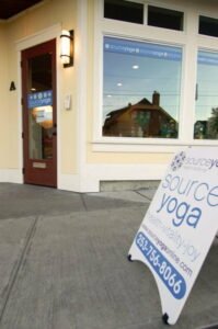 source yoga sign tacoma