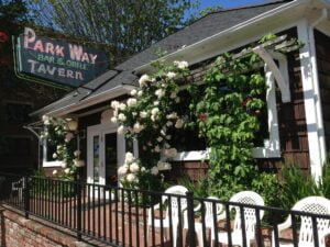 parkway tavern front porch in summer