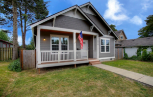 New Construction Home with american flag central tacoma wa