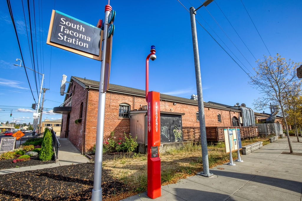 sounder station stop in the south tacoma neighborhood of tacoma
