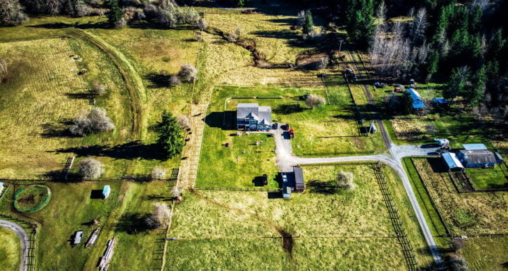 elbe homes on land viewed from above