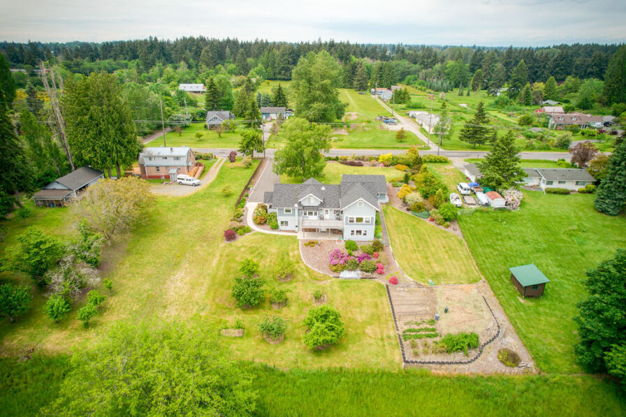 homes in the waller road area photographed from above pierce county