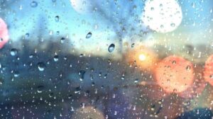Raindrops on a window in tacoma washington