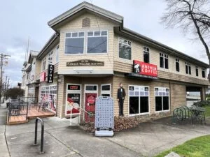 a photo of the exterior local coffee shop Anthem Coffee in Tacoma's Old Town Neighborhood